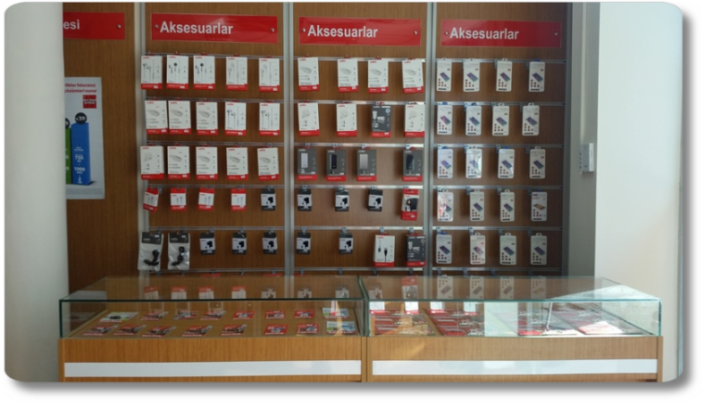 banko telefon bankoları cap telefonu tezgahları camlı banko vitrin aksesuar pano turkcell banko vodafone banko telefoncu dekoraston mağaza vitrinleri gsm bankoları